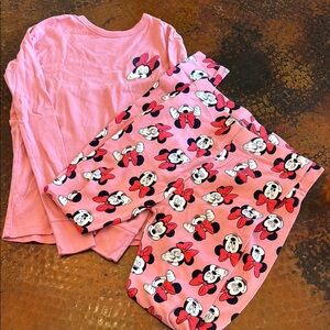 Disney Minnie Mouse Pink Pajama Set for Kids Girls Size 14